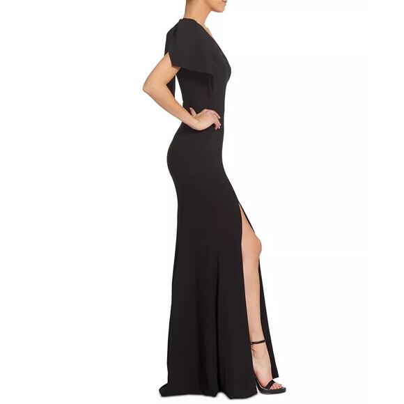 Dress the Population Georgina One-Shoulder-Bow Gown Black XL - Picture 3 of 3